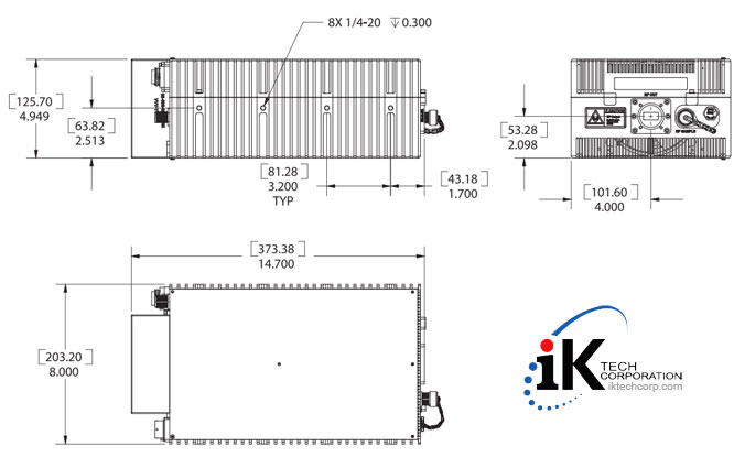 Norsat 1801XRTNE Ku-BAND 80W NON-INVERTED Block Up Converter BUC N Type Connector Input 1801XRT Series Mechanical Diagram Drawing