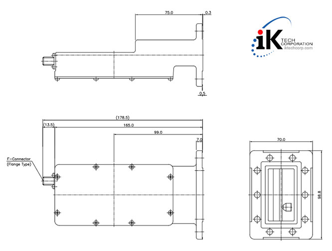 Norsat C-BAND LNB F or N Type Connector Input DRO 8000 Series Technical Specifications Diagram