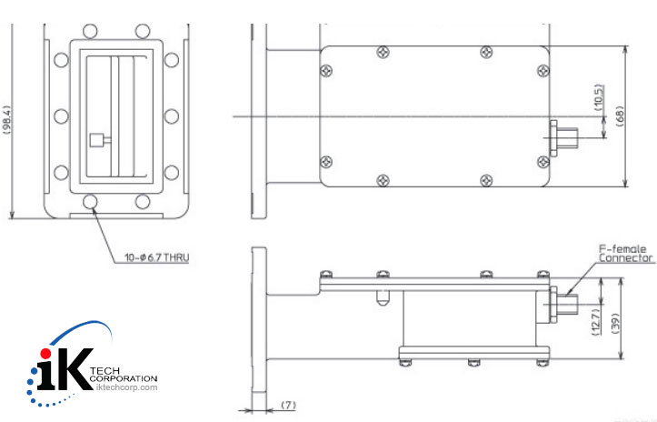 Norsat C-BAND External Reference LNB F or N Type Connector Input 3000X-2 Series External Reference Mechanical Diagram