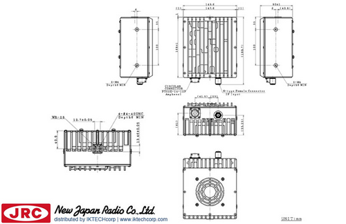 New Japan Radio NJRC   NJT5836H 10W Ka-Band (28.172 to 29.071  GHz) Block Up Converter BUC N-Type Connector Input Mechanical Diagram Drawing