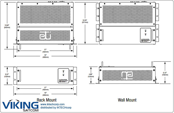 VIKING ETI-ADH-NETCOM Automatic Air Dehydrator with Ethernet Communications - RACK MOUNT Mechanical Diagram Drawing